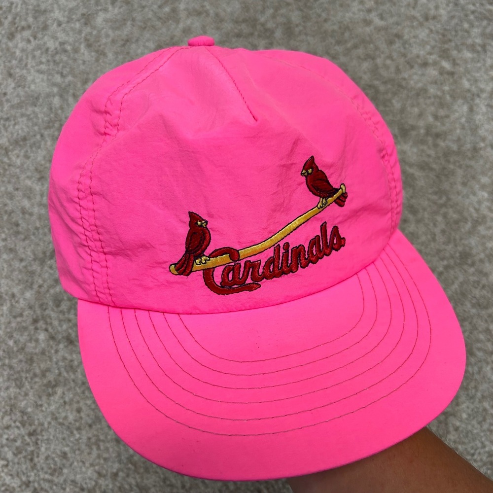 St. Louis Cardinals Neon Pink Hat Vintage Made IN USA Annco Snapback Baseball